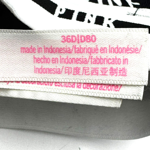 VICTORIA'S SECRET 36D Black Love Pink Wear Everywhere Wireless Lined Push Up Bra - Picture 6 of 9